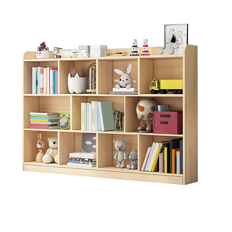 Scandinavian Book Shelf Freestanding Cubby Storage Bookcase in Pine