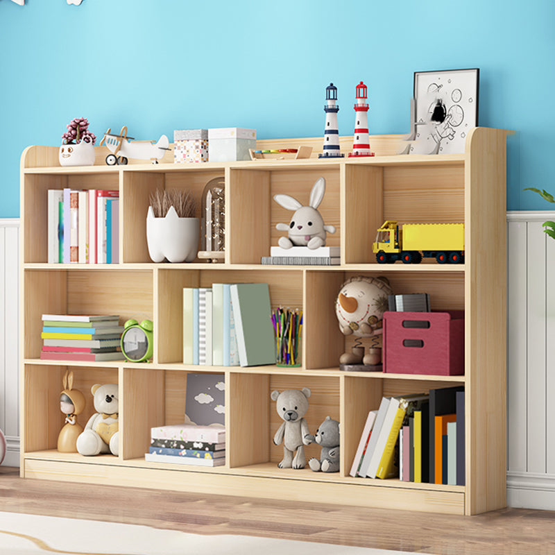 Scandinavian Book Shelf Freestanding Cubby Storage Bookcase in Pine