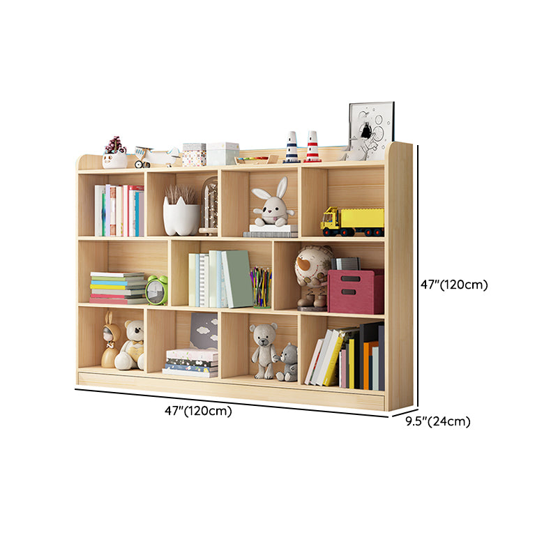 Scandinavian Book Shelf Freestanding Cubby Storage Bookcase in Pine