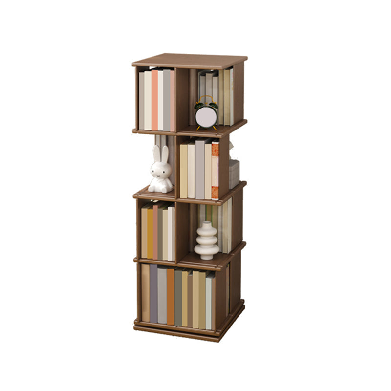 Industrial Open Back Standard Kids Bookcase Wood Bookshelf in Rubberwood