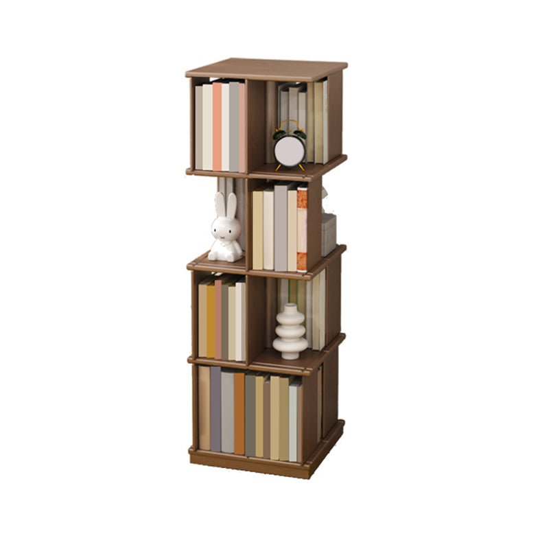 Industrial Open Back Standard Kids Bookcase Wood Bookshelf in Rubberwood