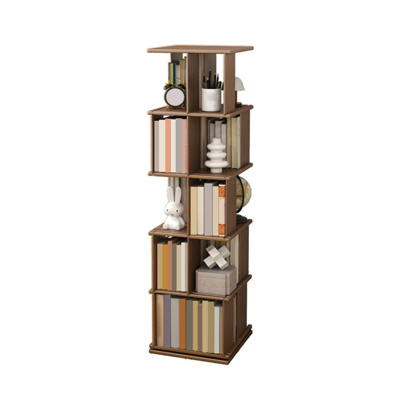 Industrial Open Back Standard Kids Bookcase Wood Bookshelf in Rubberwood