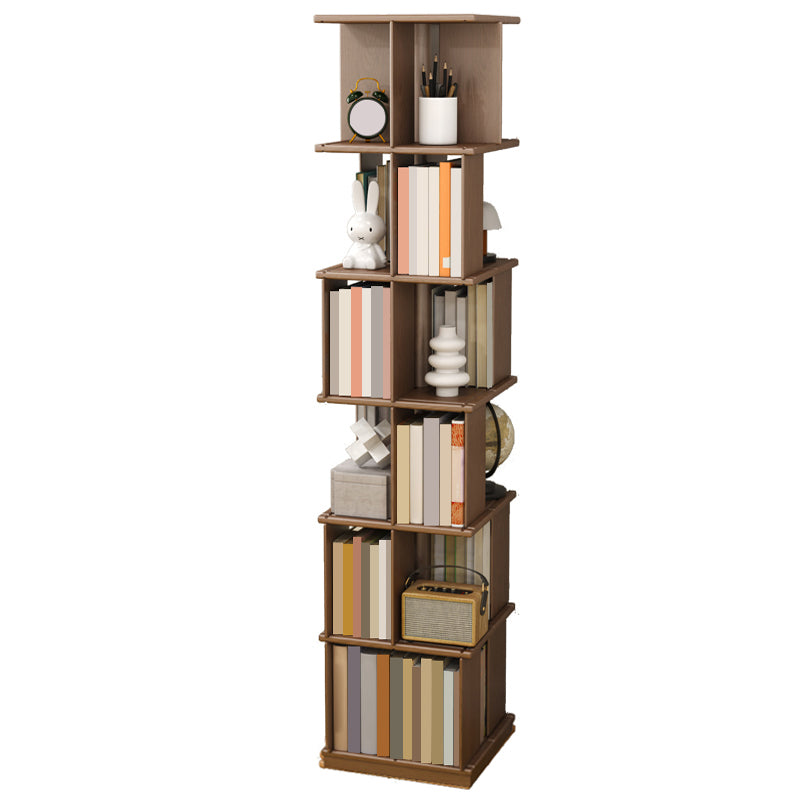 Industrial Open Back Standard Kids Bookcase Wood Bookshelf in Rubberwood