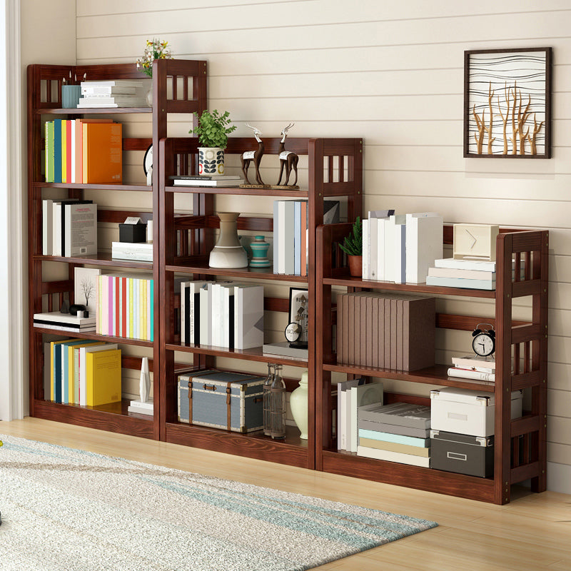 Industrial Open Shelf Standard Kids Bookcase Wood Bookshelf in Pine