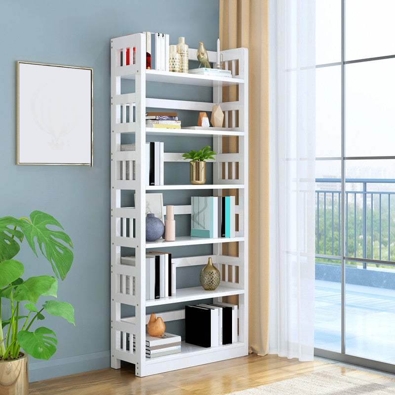 Industrial Open Shelf Standard Kids Bookcase Wood Bookshelf in Pine