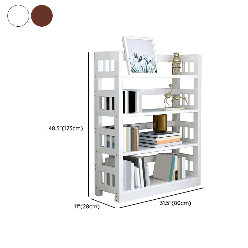 Industrial Open Shelf Standard Kids Bookcase Wood Bookshelf in Pine