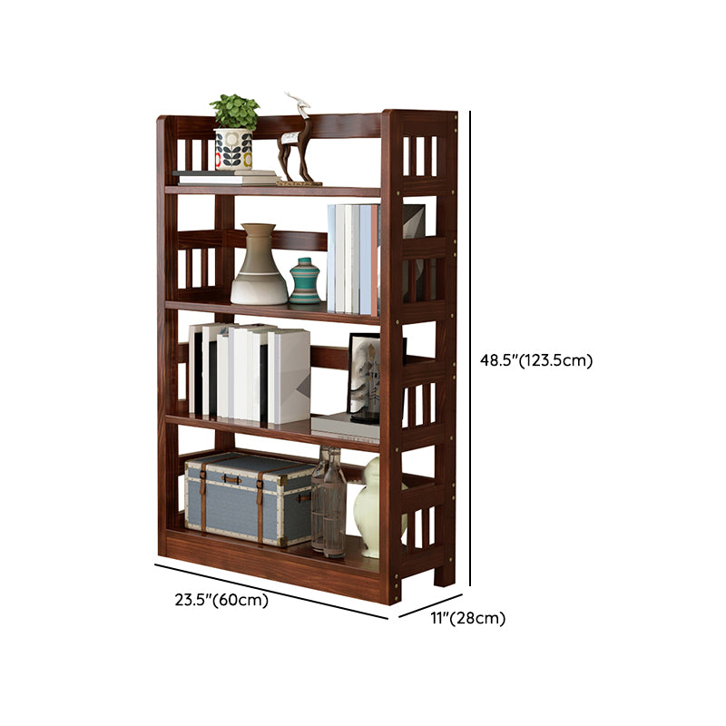 Industrial Open Shelf Standard Kids Bookcase Wood Bookshelf in Pine