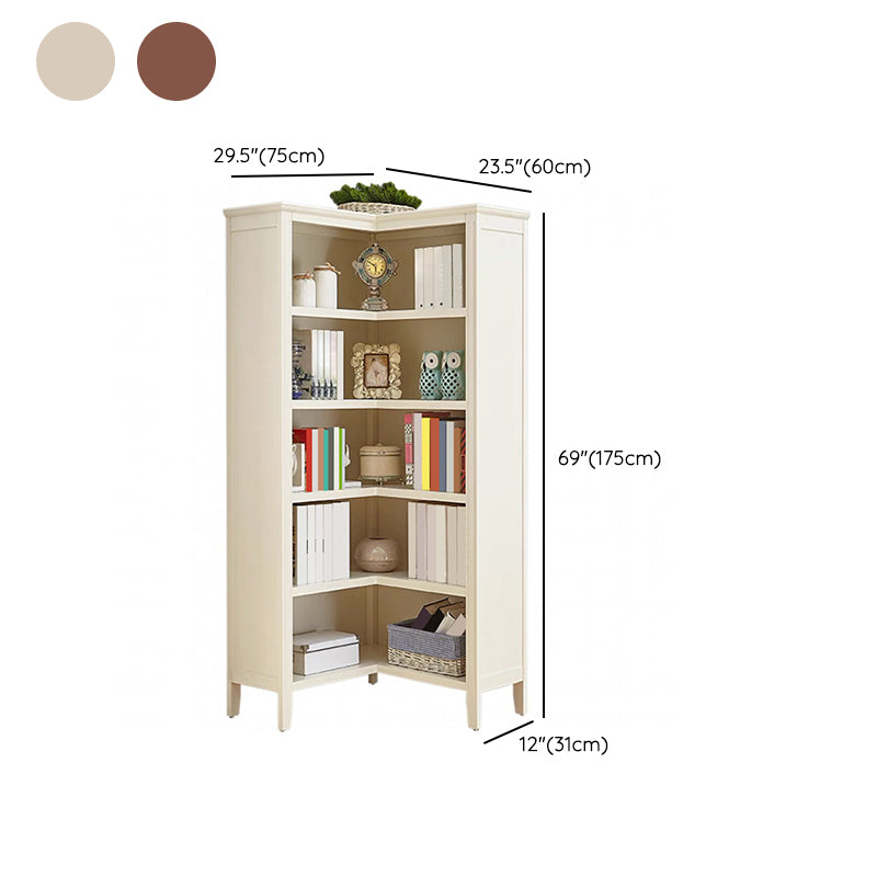 Industrial Closed Back Standard Kids Bookcase Wood Bookshelf in Poplar