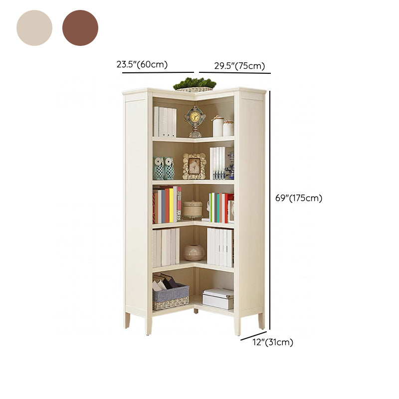 Industrial Closed Back Standard Kids Bookcase Wood Bookshelf in Poplar