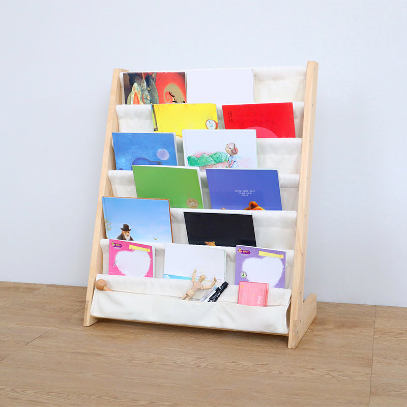 Natural Shelf Scandinavian Book Display Freestanding Pine Shelf