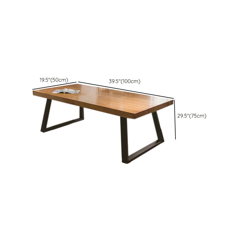 Industrial Solid Wood Rectangular Office Desk Sled Base 29.53" Tall Writing Desk