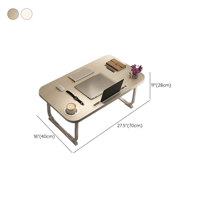 Folding Writing Desk Rectangle Shape Task Desks with 2-Legs in Natural/Black/White