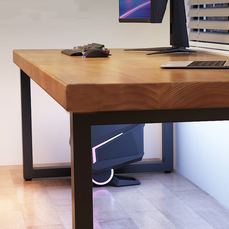 Modern Solid Wood Gaming Desk 29.53" Tall Rectangular Computer Desk with Sled Base