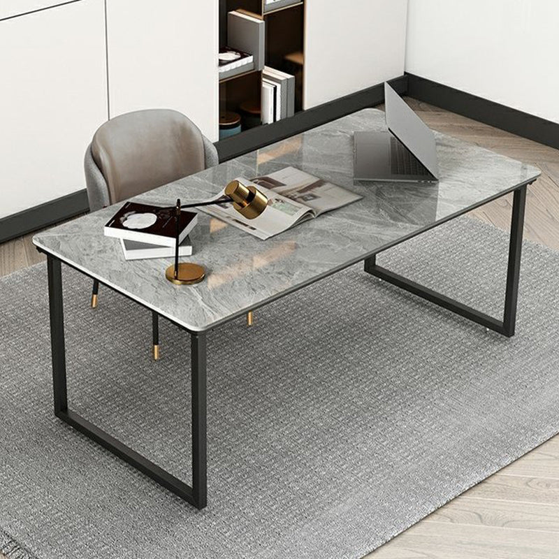 Stone Rectangle Office Desk Modern Style Computer Desk for Office