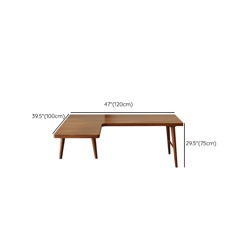 Modern Wooden Office Desk L-Shape Task Desk with 4-Legs for Home