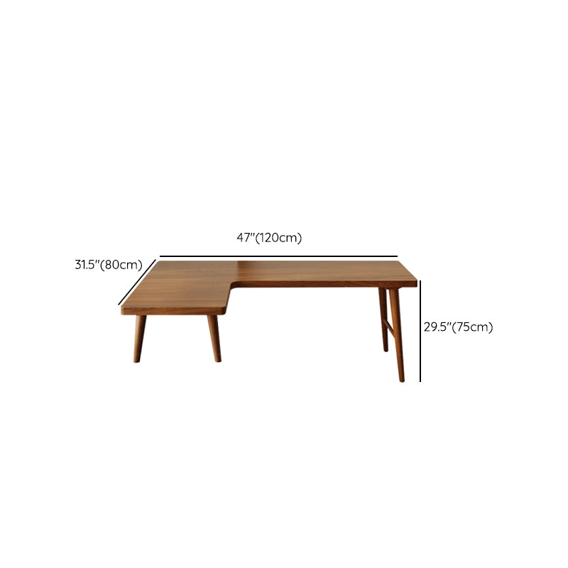 Modern Wooden Office Desk L-Shape Task Desk with 4-Legs for Home