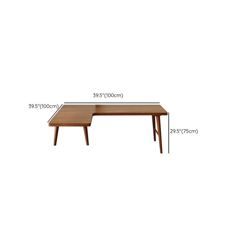 Modern Wooden Office Desk L-Shape Task Desk with 4-Legs for Home