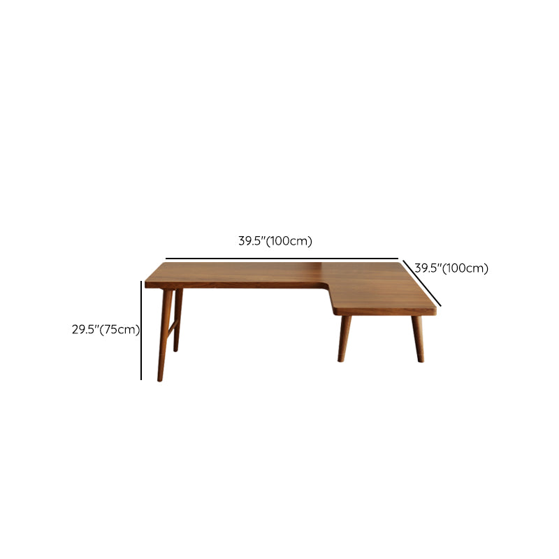 Modern Wooden Office Desk L-Shape Task Desk with 4-Legs for Home