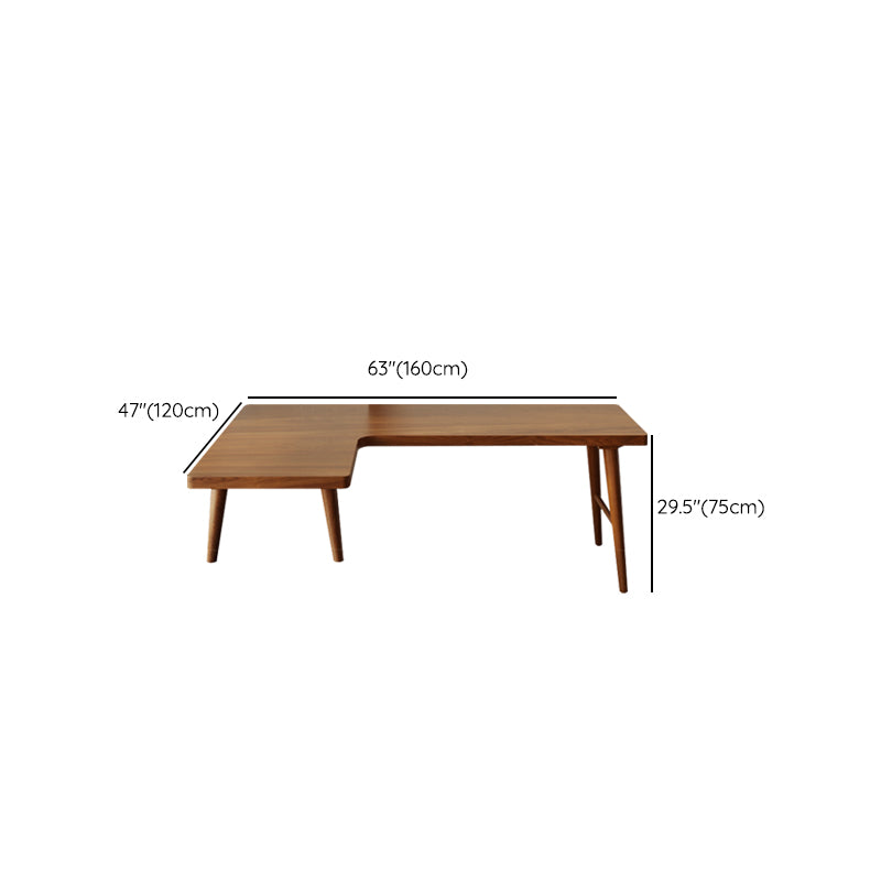 Modern Wooden Office Desk L-Shape Task Desk with 4-Legs for Home