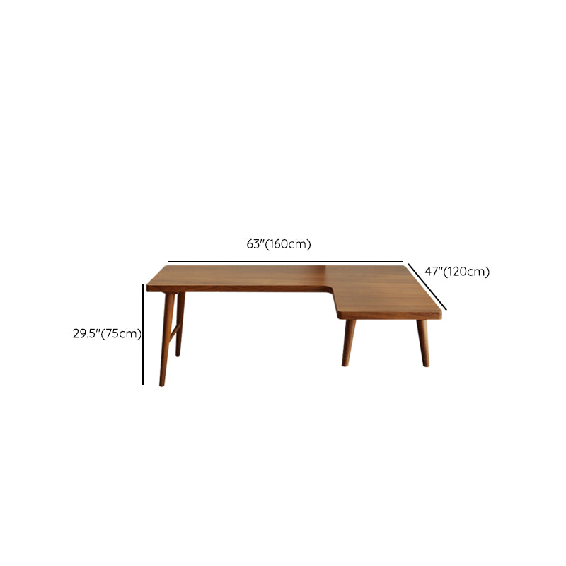 Modern Wooden Office Desk L-Shape Task Desk with 4-Legs for Home