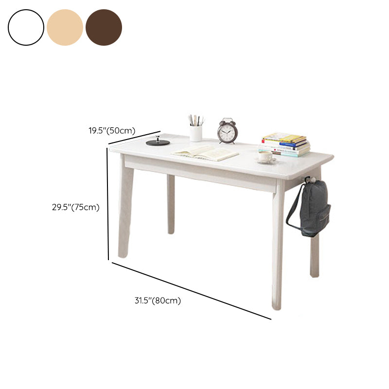 Solid Wood Rectangle Writing Desk Parsons Base 29.53-inch Tall Office Desk