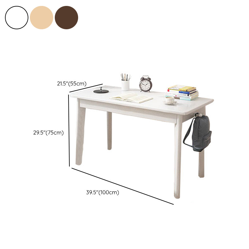 Solid Wood Rectangle Writing Desk Parsons Base 29.53-inch Tall Office Desk