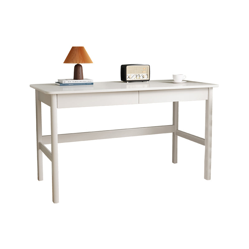 Wooden Task Desk Rectangular Shaped Natural/White/Brown Office Desk with 1/2 Drawers