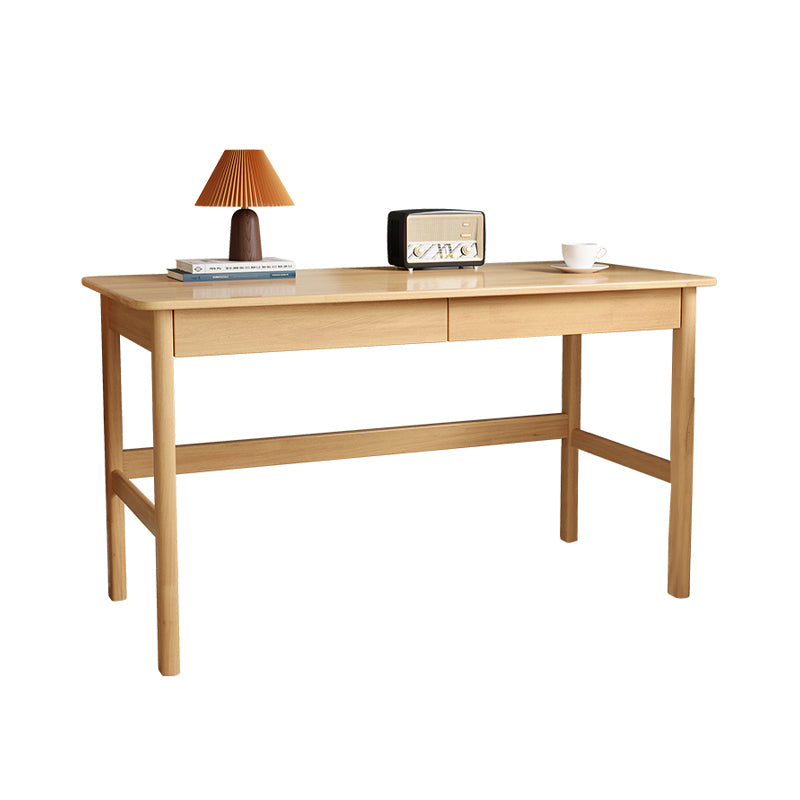 Wooden Task Desk Rectangular Shaped Natural/White/Brown Office Desk with 1/2 Drawers