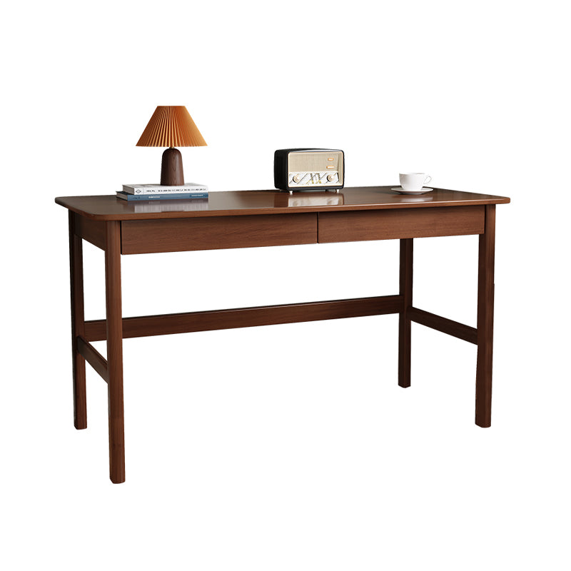 Wooden Task Desk Rectangular Shaped Natural/White/Brown Office Desk with 1/2 Drawers