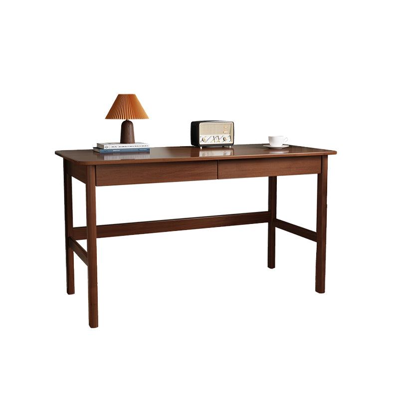 Wooden Task Desk Rectangular Shaped Natural/White/Brown Office Desk with 1/2 Drawers