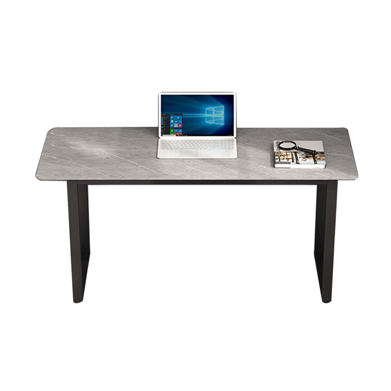 Rectangular Shaped Office Task Desk Stone Writing Desk in Grey