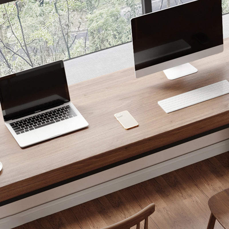 Modern Solid Wood Office Desk L-Shape Task Desk with 5-Legs for Home