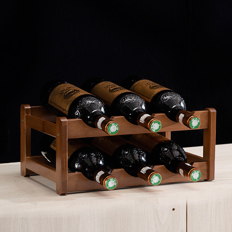 Modern Wine Rack Solid Wood Wine Bottle Rack for Living Room