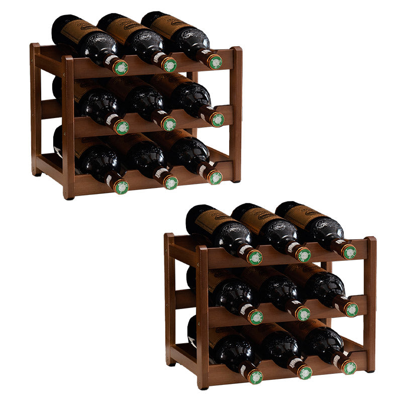 Modern Wine Rack Solid Wood Wine Bottle Rack for Living Room