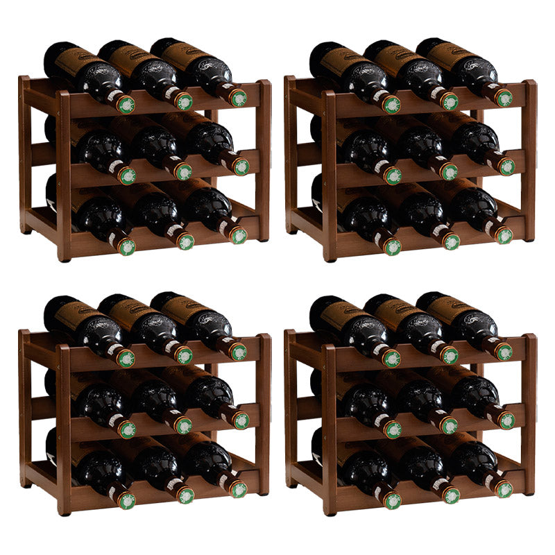 Modern Wine Rack Solid Wood Wine Bottle Rack for Living Room