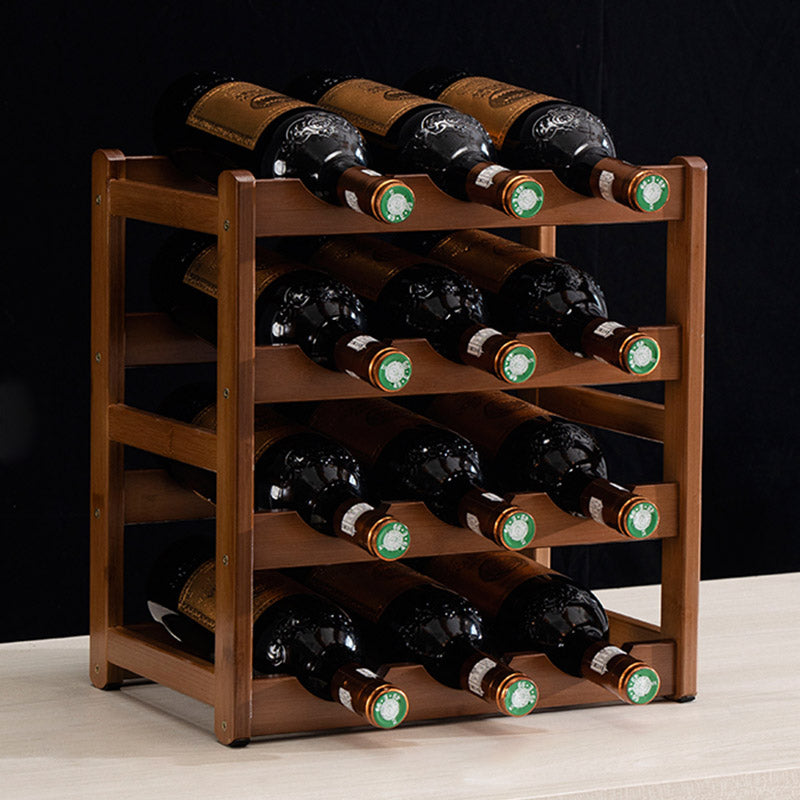 Modern Wine Rack Solid Wood Wine Bottle Rack for Living Room