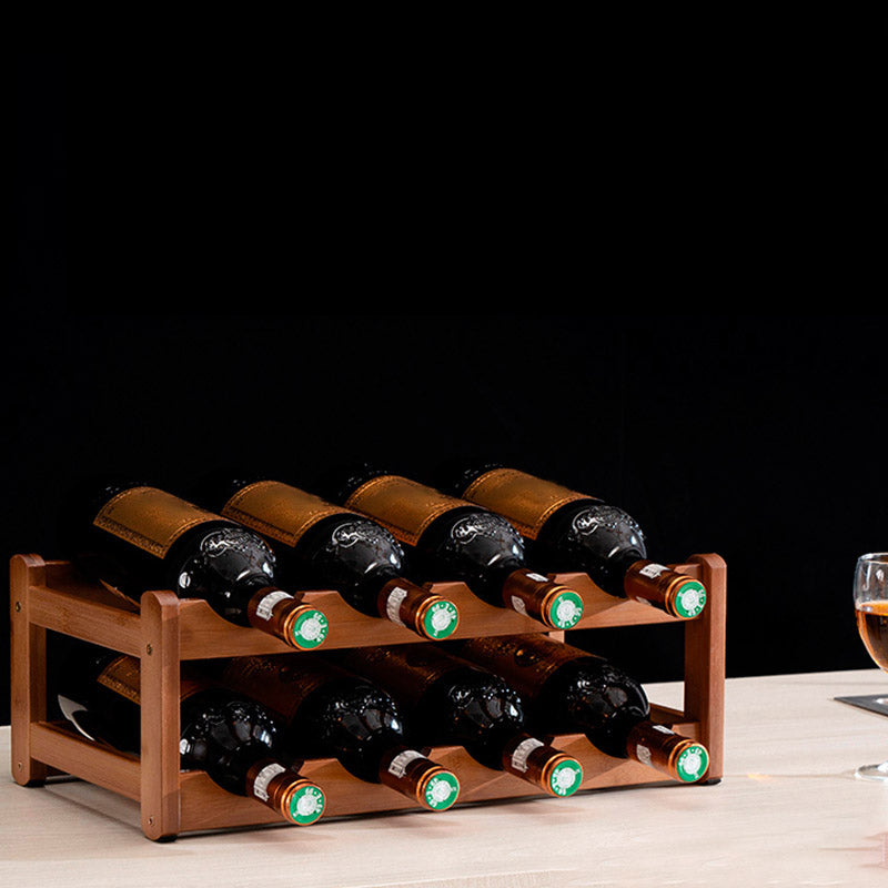 Modern Wine Rack Solid Wood Wine Bottle Rack for Living Room