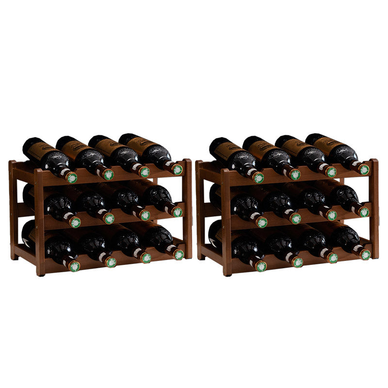 Modern Wine Rack Solid Wood Wine Bottle Rack for Living Room