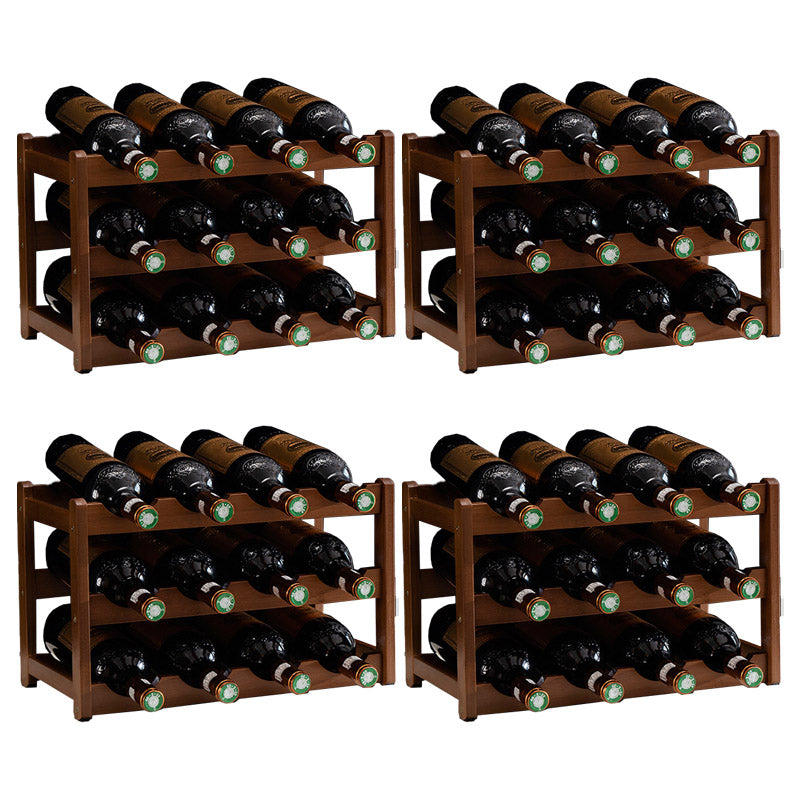 Modern Wine Rack Solid Wood Wine Bottle Rack for Living Room