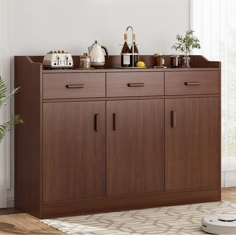 Glam Style Dining Buffet Wood Buffet Server with Drawers and Cabinets