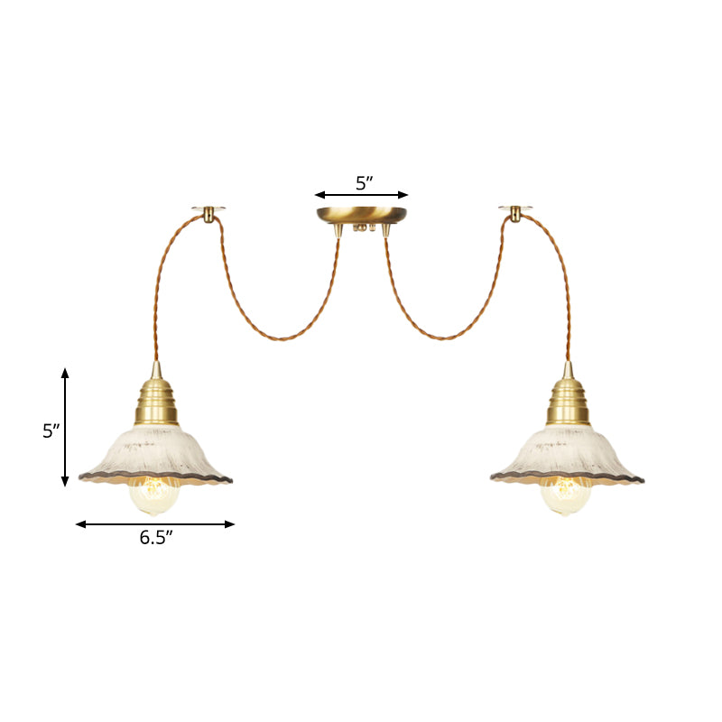 2/4/6 lampadine ceramiche ceramiche oro ceramiche ceramiche oro swag kit di lampada appesa oro tradizionale