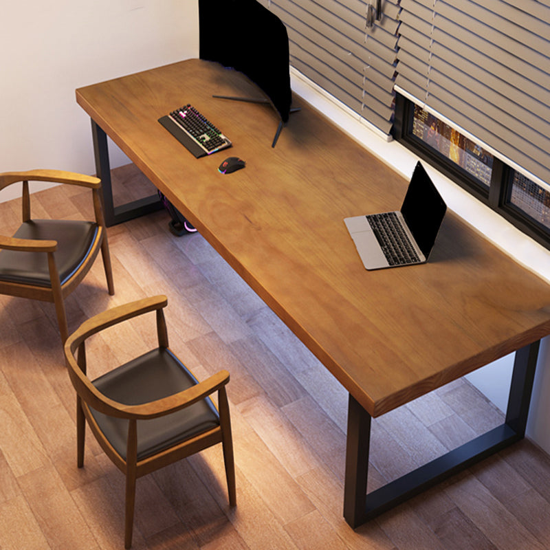 Modern Solid Wood Gaming Desk 29.53" Tall Rectangular Computer Desk with Sled Base