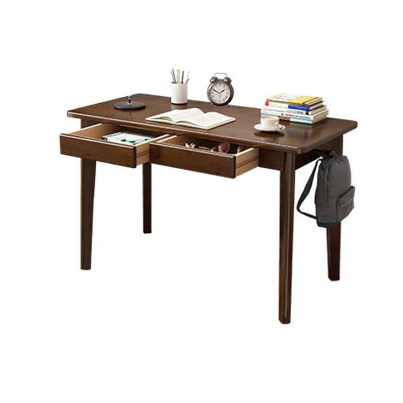 Solid Wood Rectangle Writing Desk Parsons Base 29.53-inch Tall Office Desk