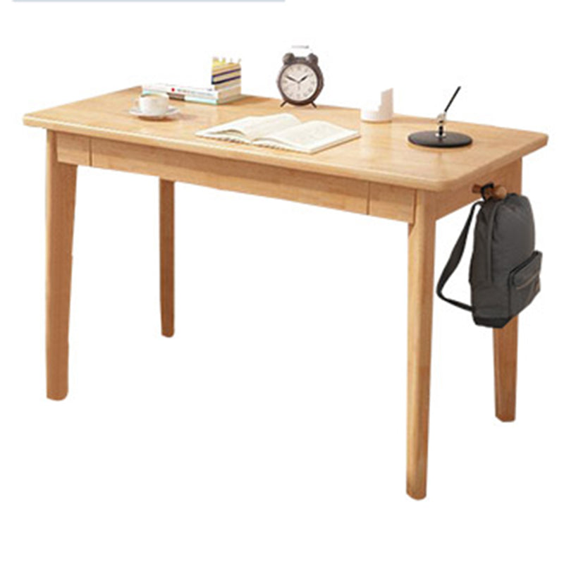 Solid Wood Rectangle Writing Desk Parsons Base 29.53-inch Tall Office Desk