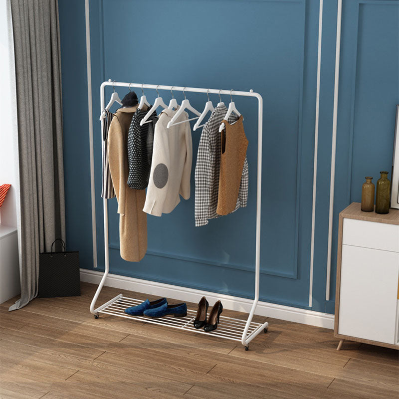 Luxurious Coat Hanger Free Standing Solid Color Metal Coat Rack with Shelf