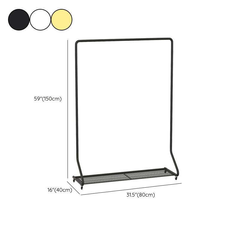 Luxurious Coat Hanger Free Standing Solid Color Metal Coat Rack with Shelf