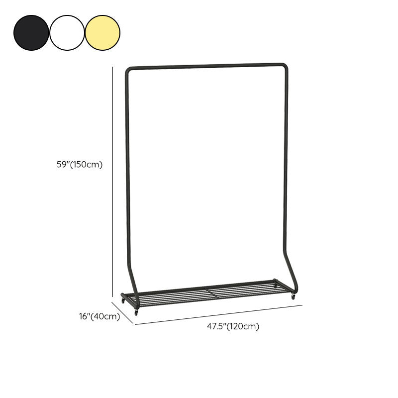 Luxurious Coat Hanger Free Standing Solid Color Metal Coat Rack with Shelf