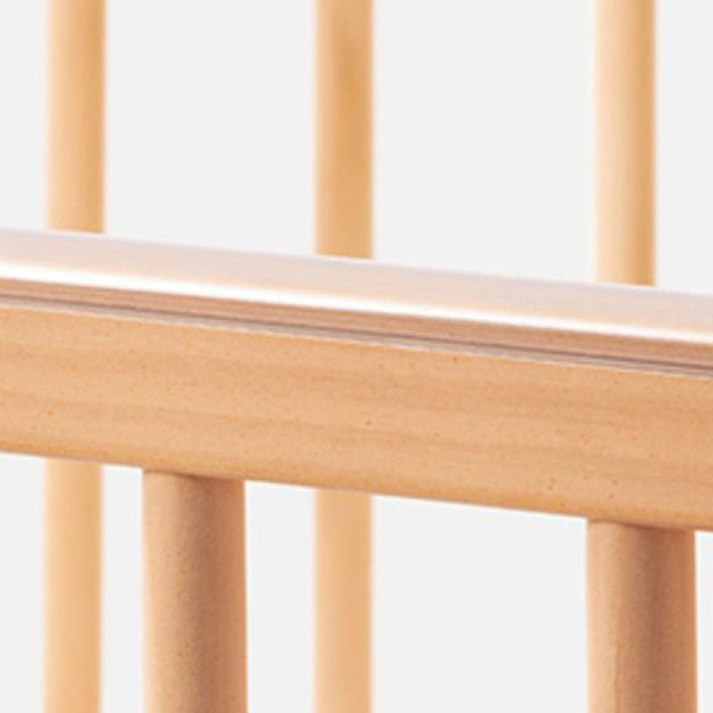 Contemporary Natural Baby Crib in Pine Wood 2-in-1 Convertible Crib