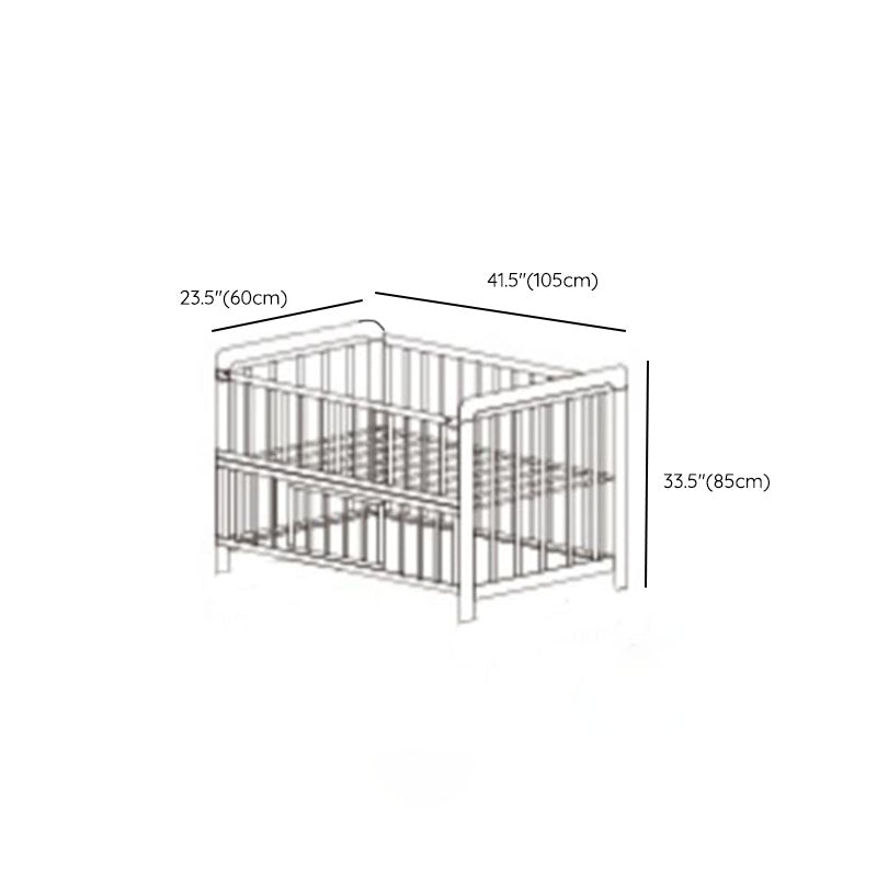 Contemporary Natural Baby Crib in Pine Wood 2-in-1 Convertible Crib