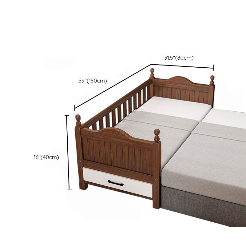 Brown Traditional Nursery Bed No Changing Table Included Wood Day Bed